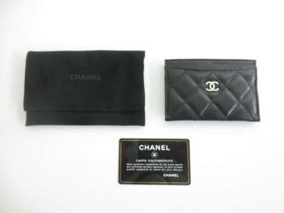  シャネル CHANEL キャビアスキン カードケース　ココマーク ブラック 黒 レディース