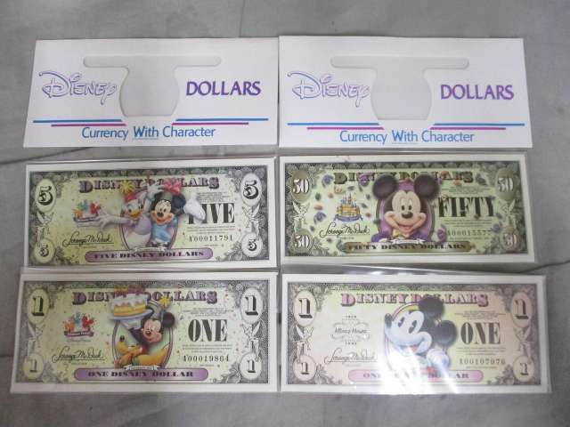 ギフト券 ディズニー ダラー 1ドル 5ドル 50ドル 4枚 封筒付き