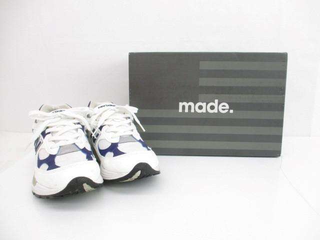 ニューバランス New Balance M992EC スニーカー ホワイト ブルー 27.5cm メンズ