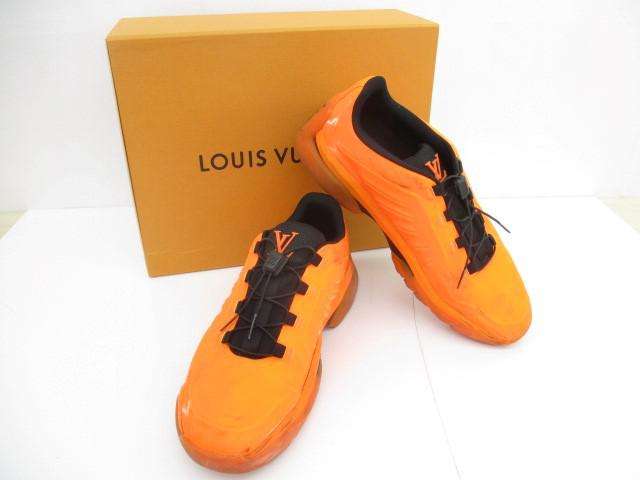 ルイヴィトン LOUIS VUITTON ミレニアムライン LVロゴ ラバーソール スニーカー 9(28cm) 蛍光オレンジ メンズ