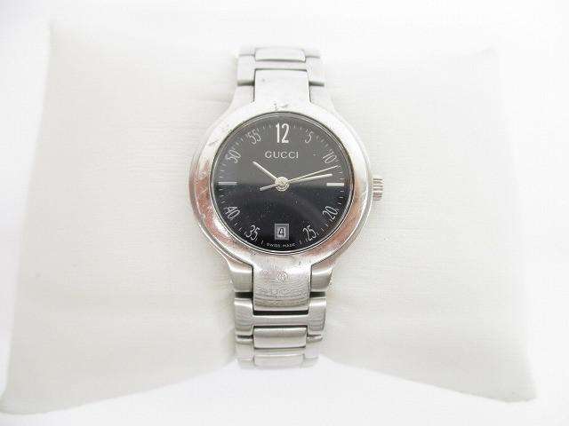 グッチ GUCCI 8900L SS 3針 ブラック文字盤 クオーツ 腕時計 シルバー レディース
