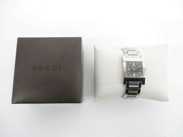グッチ GUCCI 腕時計 7700L スクエアフェイス ブラック文字盤 クォーツ