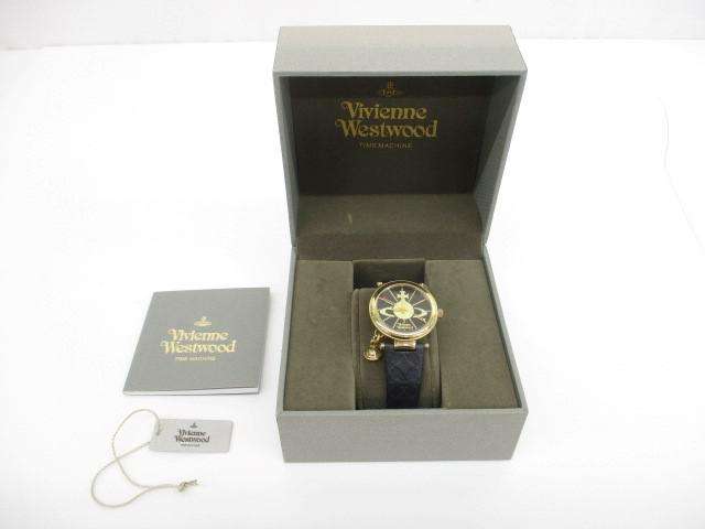 ヴィヴィアンウエストウッド 腕時計 オーブ VV006BKGD レザーベルト ブラック×ゴールド