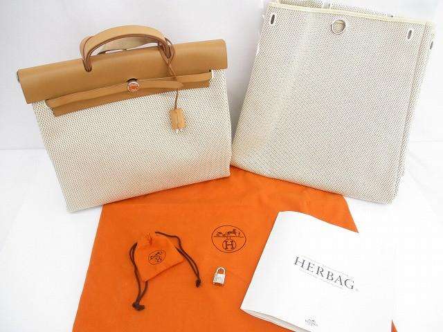 エルメス HERMES エールバッグMM F刻印 トワルアッシュ/カーフ 2WAY 替えバッグ付き