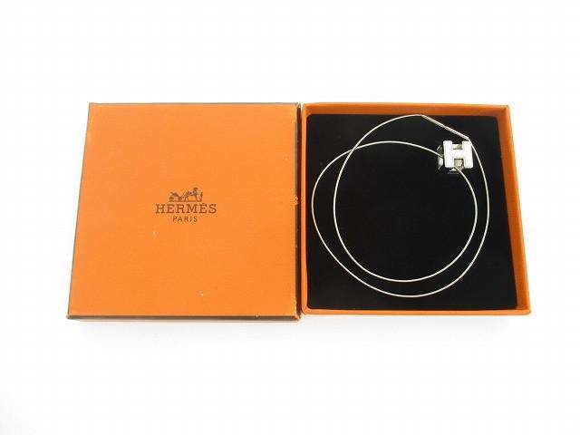 エルメス HERMES カージュドアッシュ Hキューブ ネックレス シルバー 銀 レディース