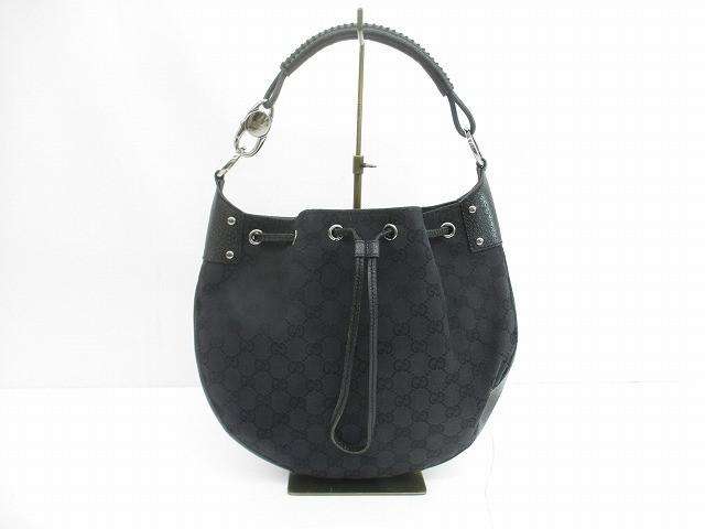 グッチ GUCCI ショルダーバッグ 115006 001998 ワンショルダー 肩掛け GG柄 キャンバス レザー ブラック レディ