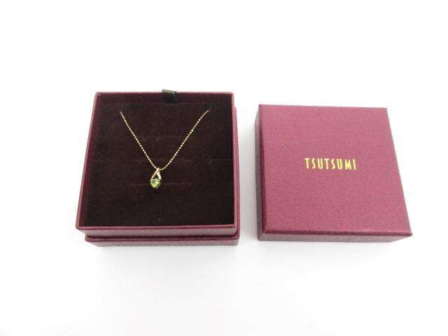 ジュエリーツツミ 石付きネックレス ペンダント K10刻印あり アクセサリー レディース