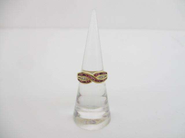 指輪 リング K18 0.12ct 刻印あり 11号 総重量3.7g ゴールド ジュエリー アクセサリー レディース