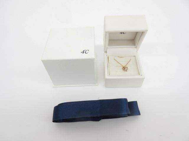 4℃ ヨンドシー ハート形4石付き ネックレス ペンダント K10 刻印あり アクセサリー レディース