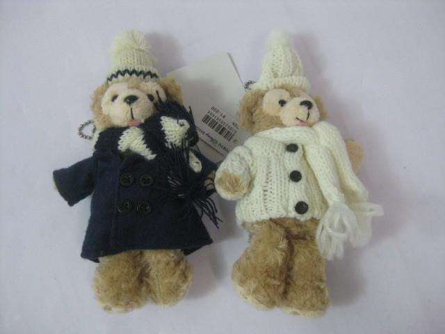 ディズニー ダッフィー クリスマス 2008 ダッフルコート オープンマウス ぬいぐるみバッジ